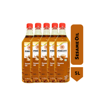 Pinkcity Wellness 5L Pure Sesame Oil | Til Oil | 1 Litre x 5
